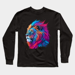Colorful Lion Art Long Sleeve T-Shirt